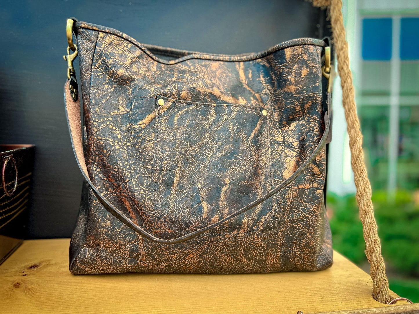 Bronze Leather Tote Bag - 9greyhorses.comBags and Wallets