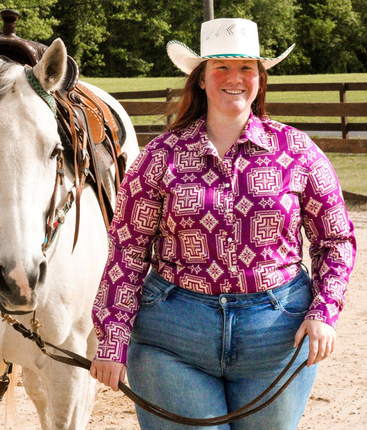 Purple Aztec Rodeo Shirt - 9greyhorses.combutton up shirt